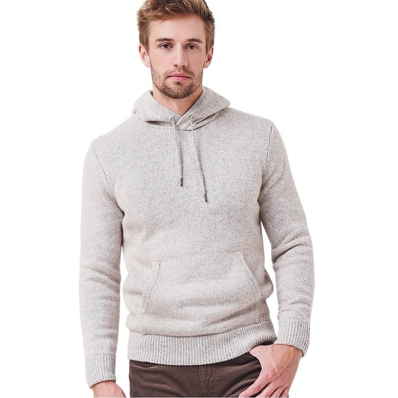 FAHERTY Oat Marbled Wool & Cashmere Hoodie